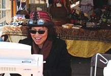 Judi Morales | Tahoe’s Steampunk Seamstress Judi Sewing