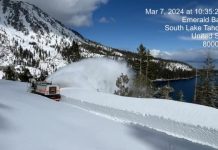 Crews plow Emerald Bay Road on March 7, 2024. | Caltrans District 3