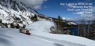 Crews plow Emerald Bay Road on March 7, 2024. | Caltrans District 3
