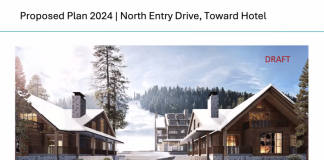 Rendering of the hotel from Highway 89. | Homewood Mountain Resort